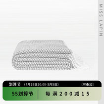 Lanky Home Nordic Minimalist American Shawl Bed Tail Blanket Blue Grey White Blend Woven Cloths