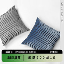 Langoods Home minimalist modern home sofa blue grey color embroidered velvety cloth square waist pillows with bag cushions for holding pillows