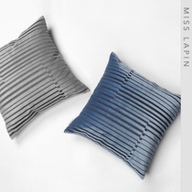 MISSLAPIN simple modern home sofa blue gray embroidered flannel waist pillow cushion cushion pillow case