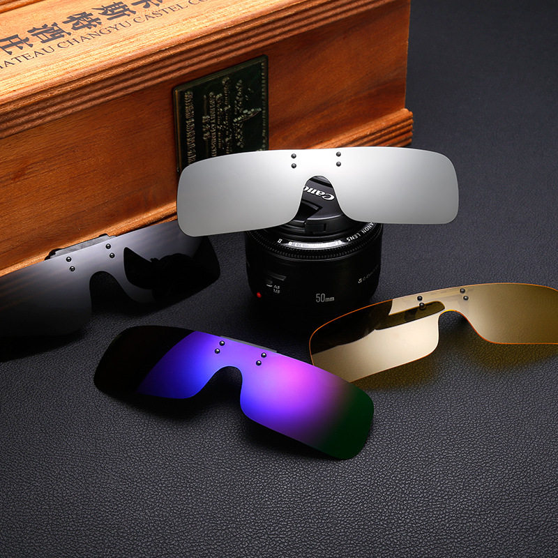 New polarized myopia clamping piece of near-lens sunglasses integrated sunglasses clip-driven glasses clip can be upturned-Taobao