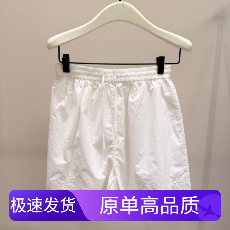 High-End Ed2026 Summer New Style Hollow Embroidered Lace Casual White Women's Shorts X-Ebf2Sot018-Yg