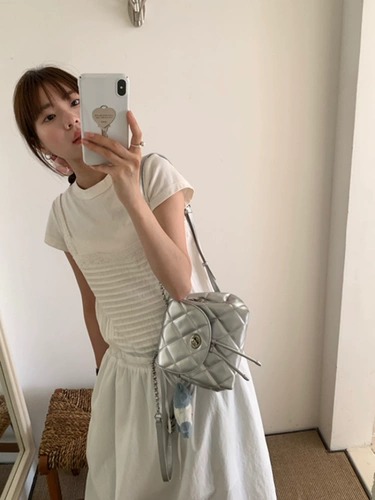 肥肥自制 Рюкзак, дизайнерская сумка через плечо, модная серебряная цепь, 2024 года, в западном стиле