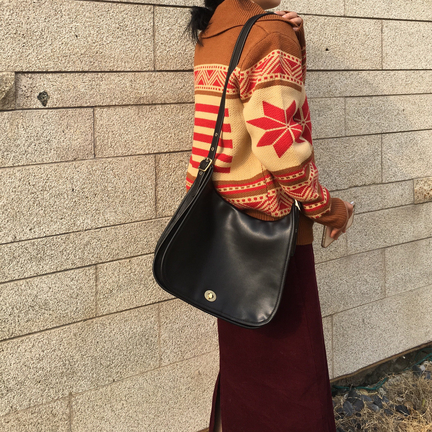 Feifei self-made bag female 2021 new ffcher same style medieval large-capacity shoulder Messenger bag saddle bag female