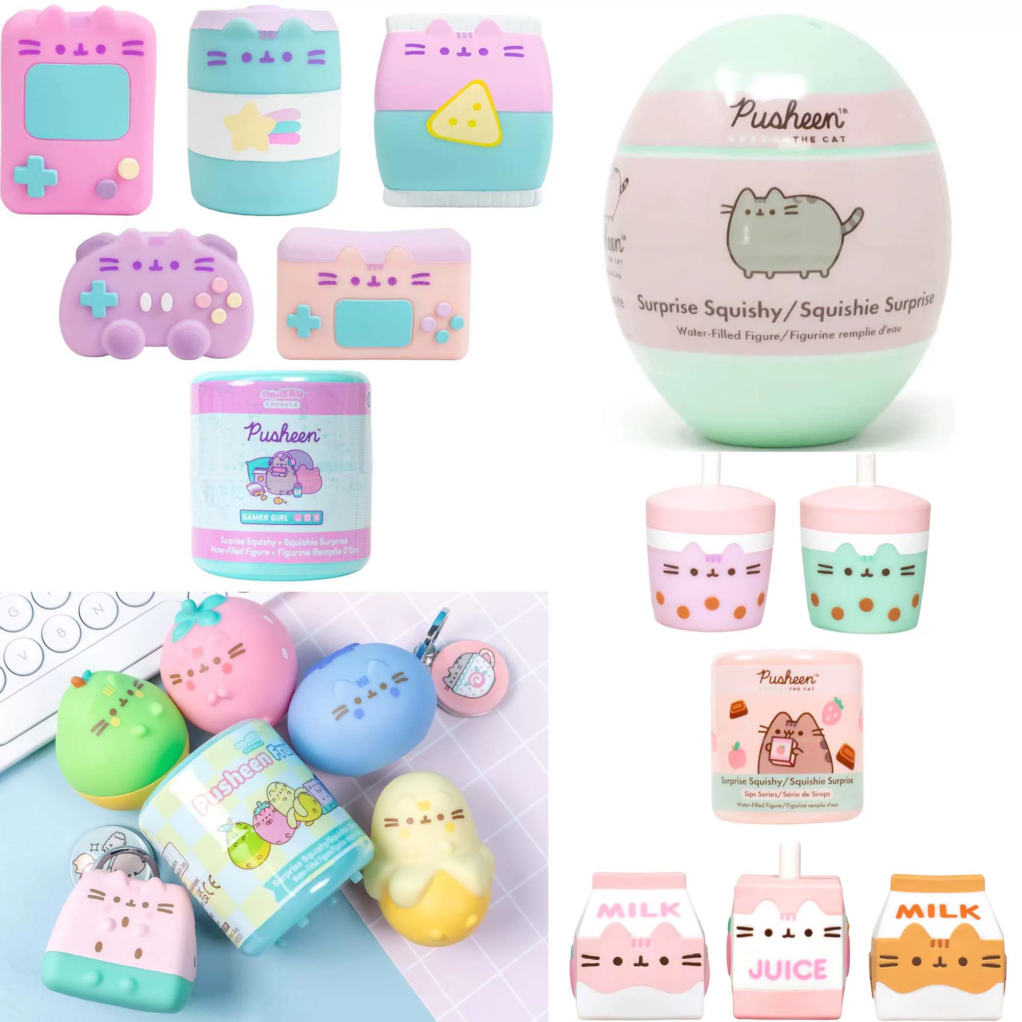 Hamee [胖吉猫玩偶 PUSHEEN盲盒收藏品 潮玩手办桌面摆件]