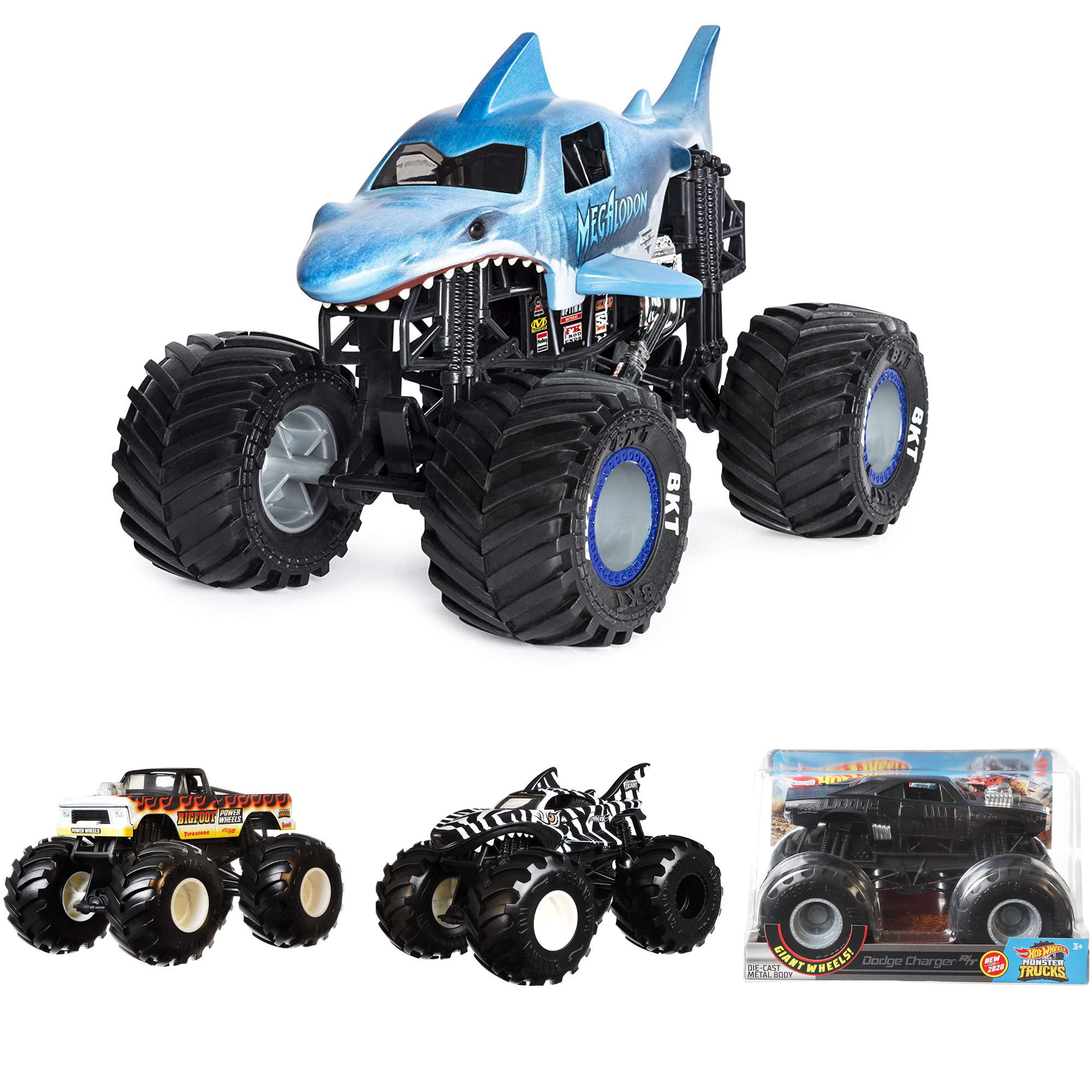 American Monster Jam Wind Fire Wheels 1:24 Monsters Big Foot Car Inertia Cart Children Toy Cars