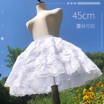 Bust short 45cm lace print violent adjustable Lolita daily fishbone cos petticoat