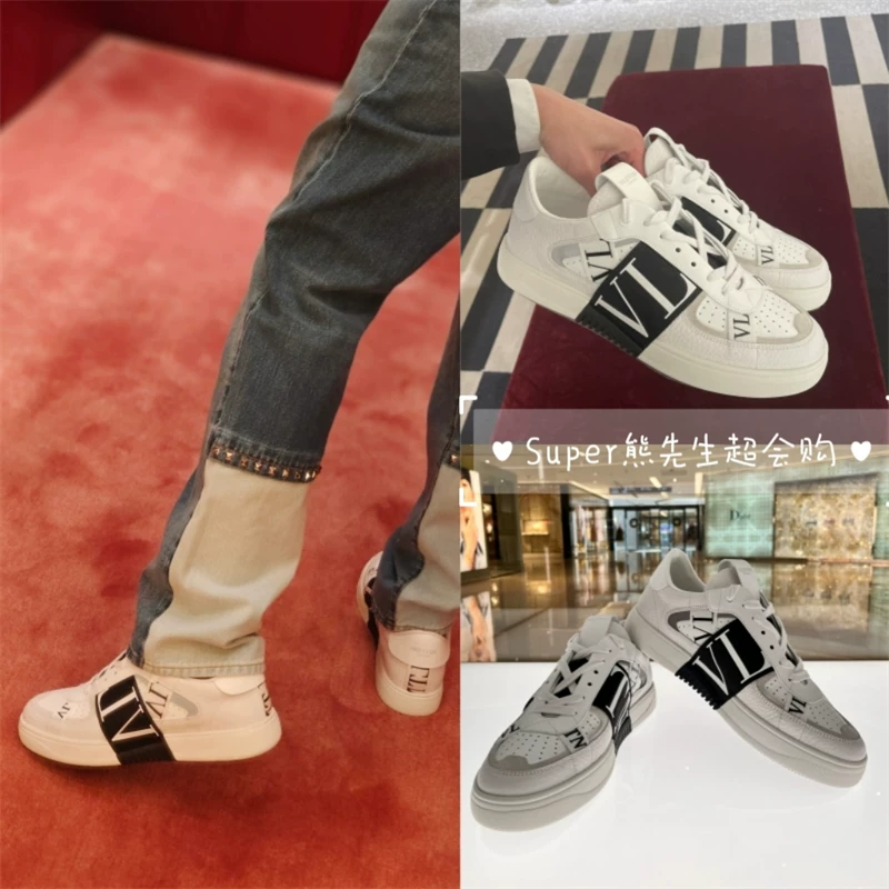 Покупка Valentino Valentino VL7N модные низкопрофильные кроссовки из кожи буйвола повседневные спортивные кроссовки для мужчин и женщин