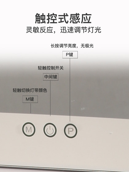 米卡化妆镜带灯台式led灯大号充电壁挂镜子ins网红直播补光梳妆镜