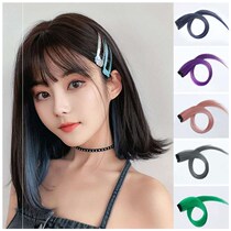 Pick-and-dye wig strips hanging ears perching hair piece Wig Pieces Emulation Wig Woman Natural no marks Colorful Wig strips