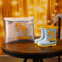 Childrens rain boots rain artifact non-slip thick wear-resistant cartoon cute baby rain shoes detachable waterproof shoes wear