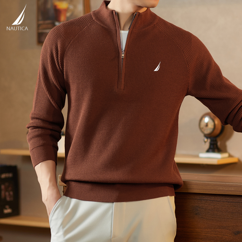 Nautica/Notica Men's Autumn and Winter Thickeneded Wool Men's Zipper Tops Fashionable Casual Knitwears