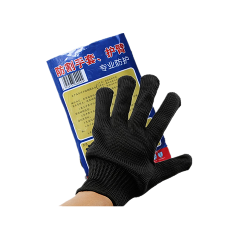 Xinjiang security equipment anti-cutting gloves black built-in steel wire reinforced anti-cutting riot protection labor protection gloves