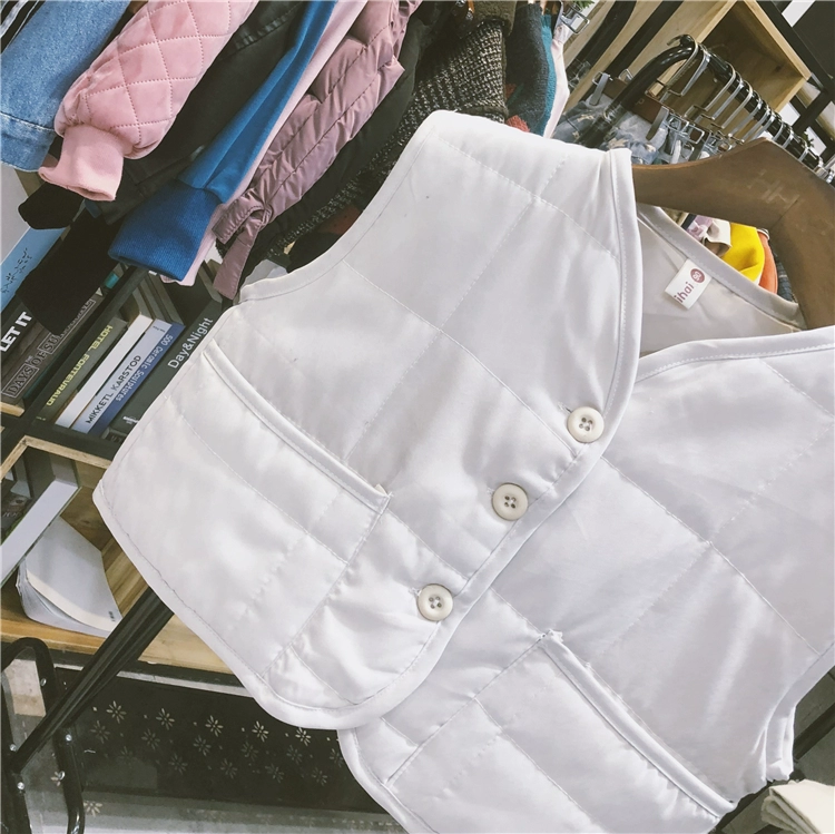 Xuân-Đông 2018 phiên bản mới của Hàn Quốc cho bé trai và bé gái dày giặt bằng vải cotton nhẹ và áo vest liền màu