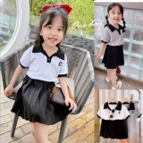 Юбка, летний комплект, короткий рукав, в корейском стиле