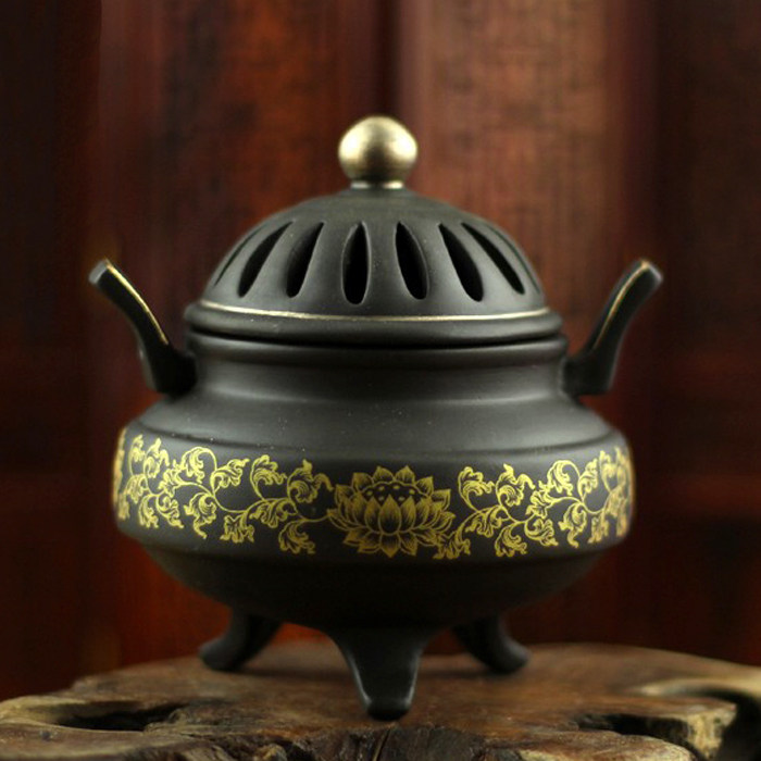 Purple sand incense burner ring incense burner sandalwood incense burner lotus incense burner ceramic incense burner home indoor Buddha hall incense burner ornaments