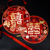 Wedding supplies wedding round color printing Mandarin duck happy words wedding room decoration door stickers hot wedding wedding stickers