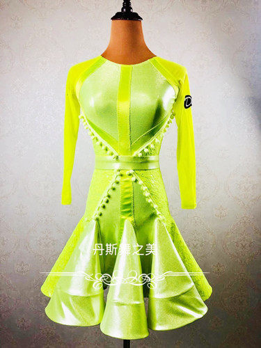 Danse Dance Advanced Custom Early Childhood Latin Dance Standard Racing uniforms CBDF elite group splicing Korean fingerprint points