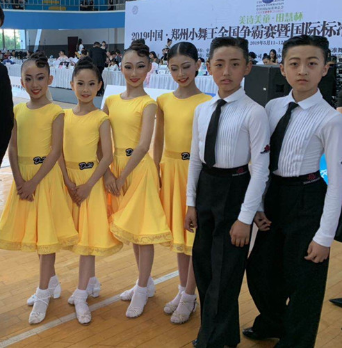 Dance Dance Dance Advanced Customized Young Children Latin Dance Standard Competition Costume Uniform CBDF Elite Group Performance Costume