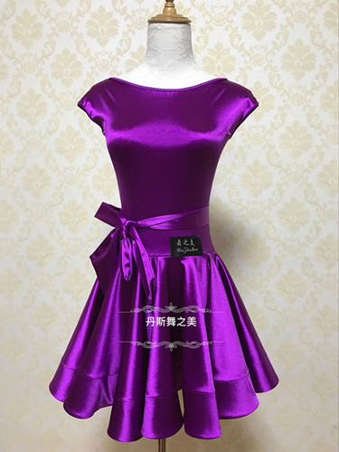 Import sparkling elastic satin Female children Latin dance standards stipulate competition dress oversized dress with widened fishbones-Taobao