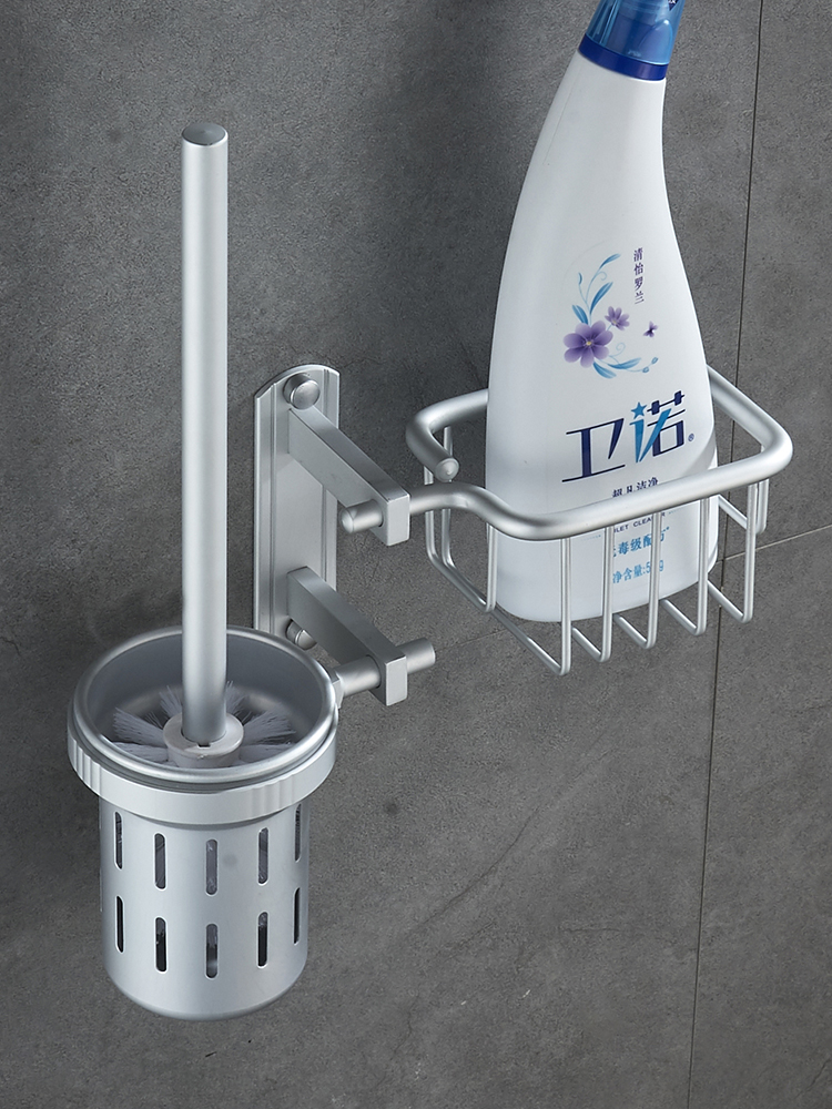 Toilet brush set Creative hole-free suction wall-type powder room to wash toilet brush shelf Wall-mounted wall-mounted