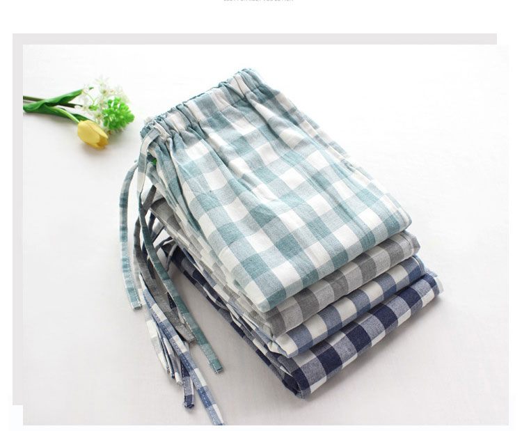 Mùa xuân và mùa thu cotton đôi quần ngủ thường quần quần nam và nữ nhà quần cotton rộng kích thước không có gió in có thể được mặc quần jean ống rộng nam