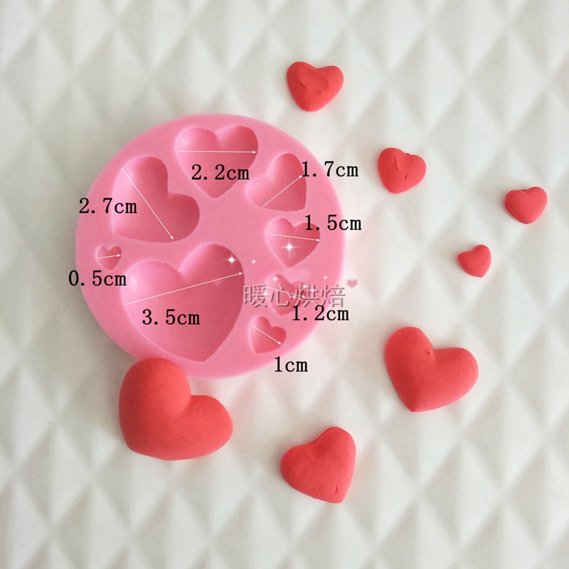 Trung Quốc Ngày Valentine Bánh trang trí Tình yêu Trái tim tròn Sôcôla Fondant Bánh Silicone Khuôn nướng Abrasives - Tự làm khuôn nướng khuôn nhựa làm bánh