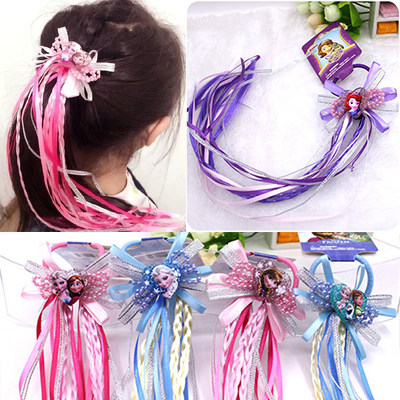 冰雪奇缘小马宝莉发饰儿童头饰长尾飘带假发辫子女童发绳发圈发夹