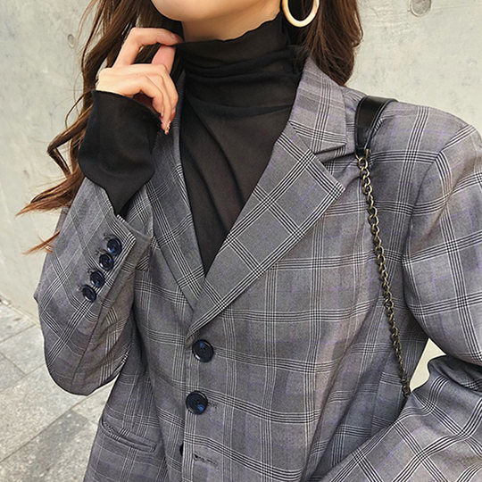 Ruffled Mesh Base Shirt for Women, Suitable for Autumn and Winter, to Be Worn with Sweaters, Ethereal Half-High Collar Chiffon Lace Top with Added Fleece