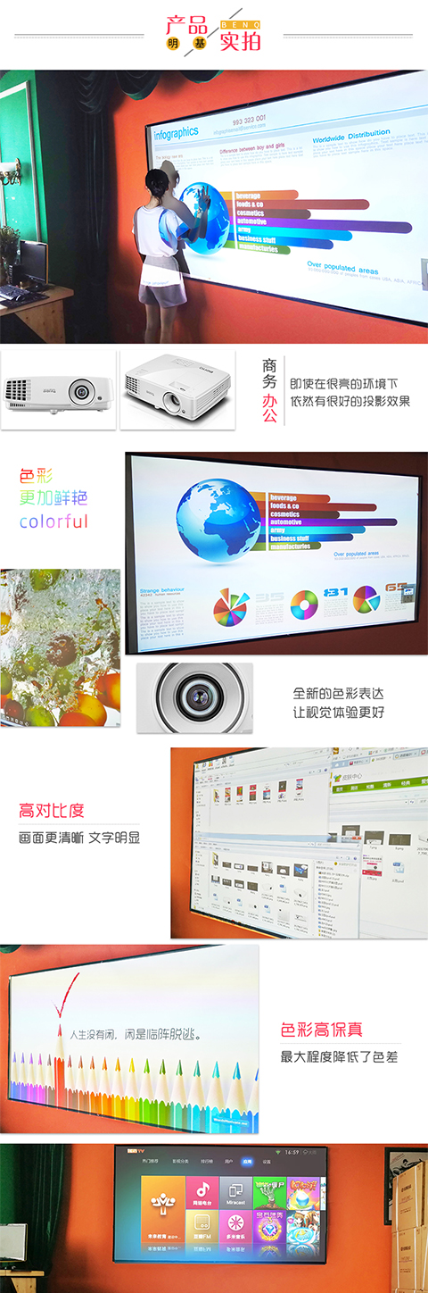 Máy chiếu 3D BenQ ED935 HD màu xanh sáng 3300 lumens máy chiếu kinh doanh nhà SF - Máy chiếu