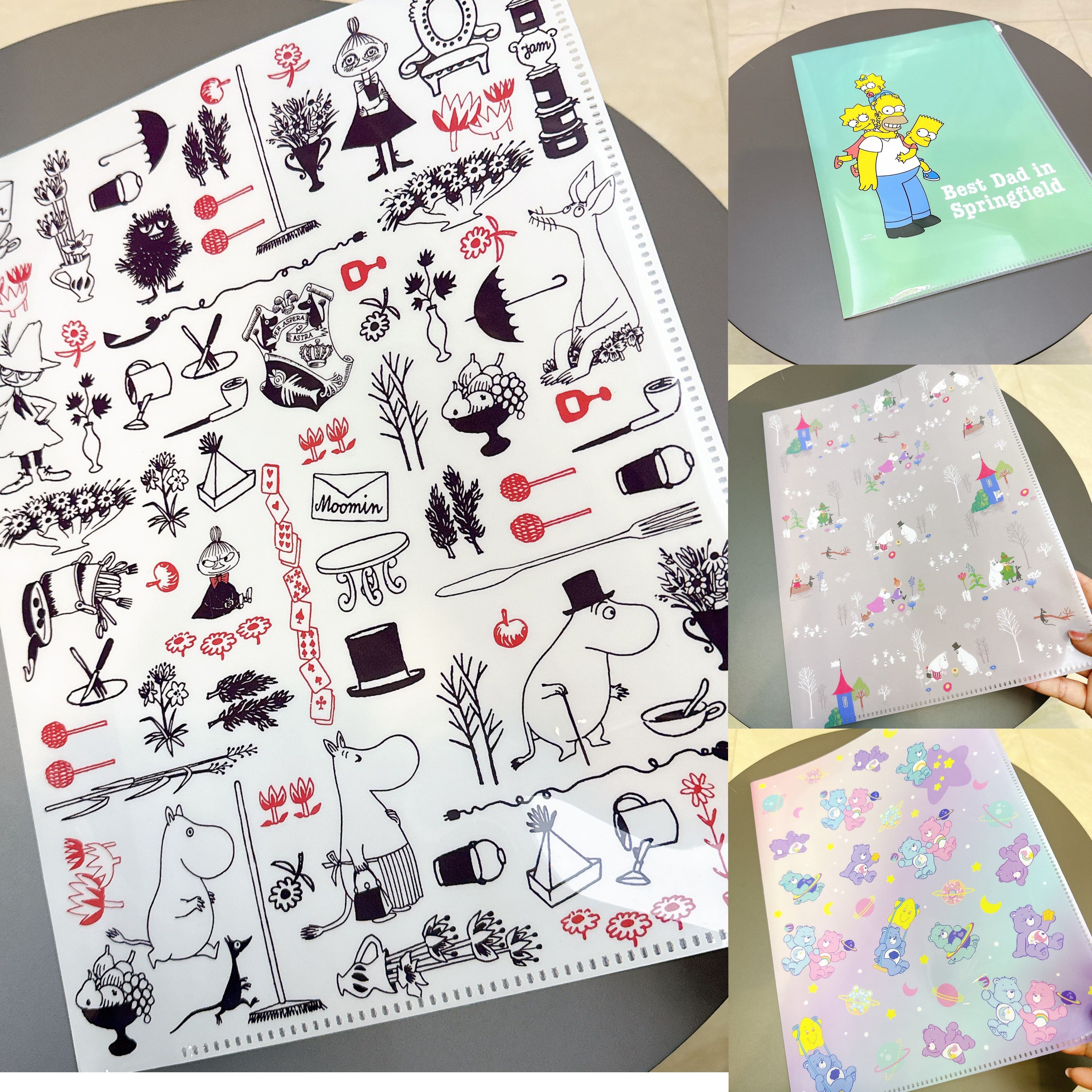 Japanese Sun Stars Cartoon A4 6p Folder Large Capacity Multilayer Paper Clip-Taobao