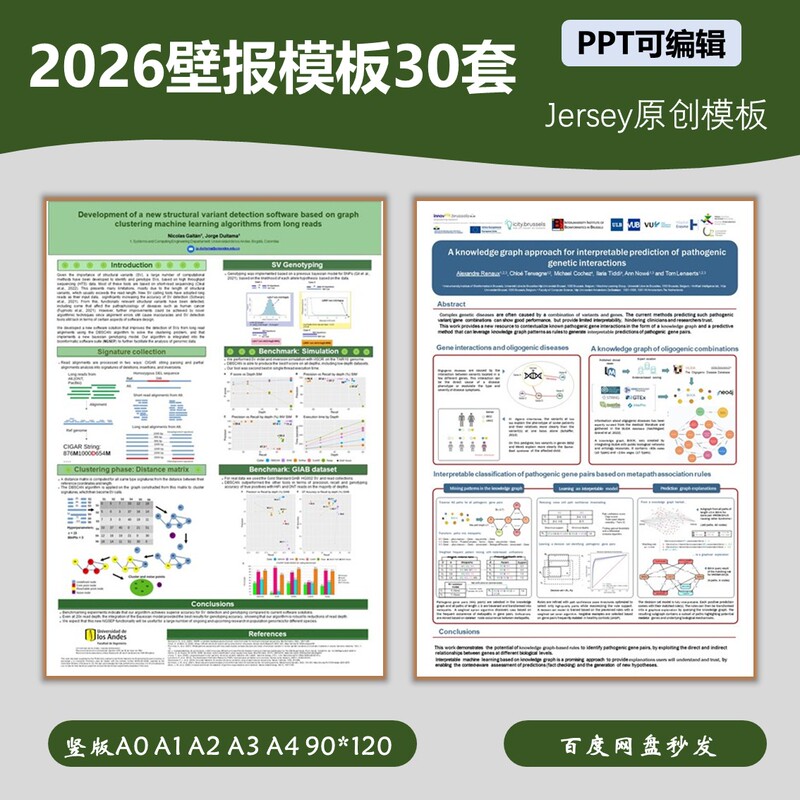 Huixue Academic Poster Wall Poster Template A0A1A2A3A4 90*120 Vertical Version 30 Sets of Conference Posters
