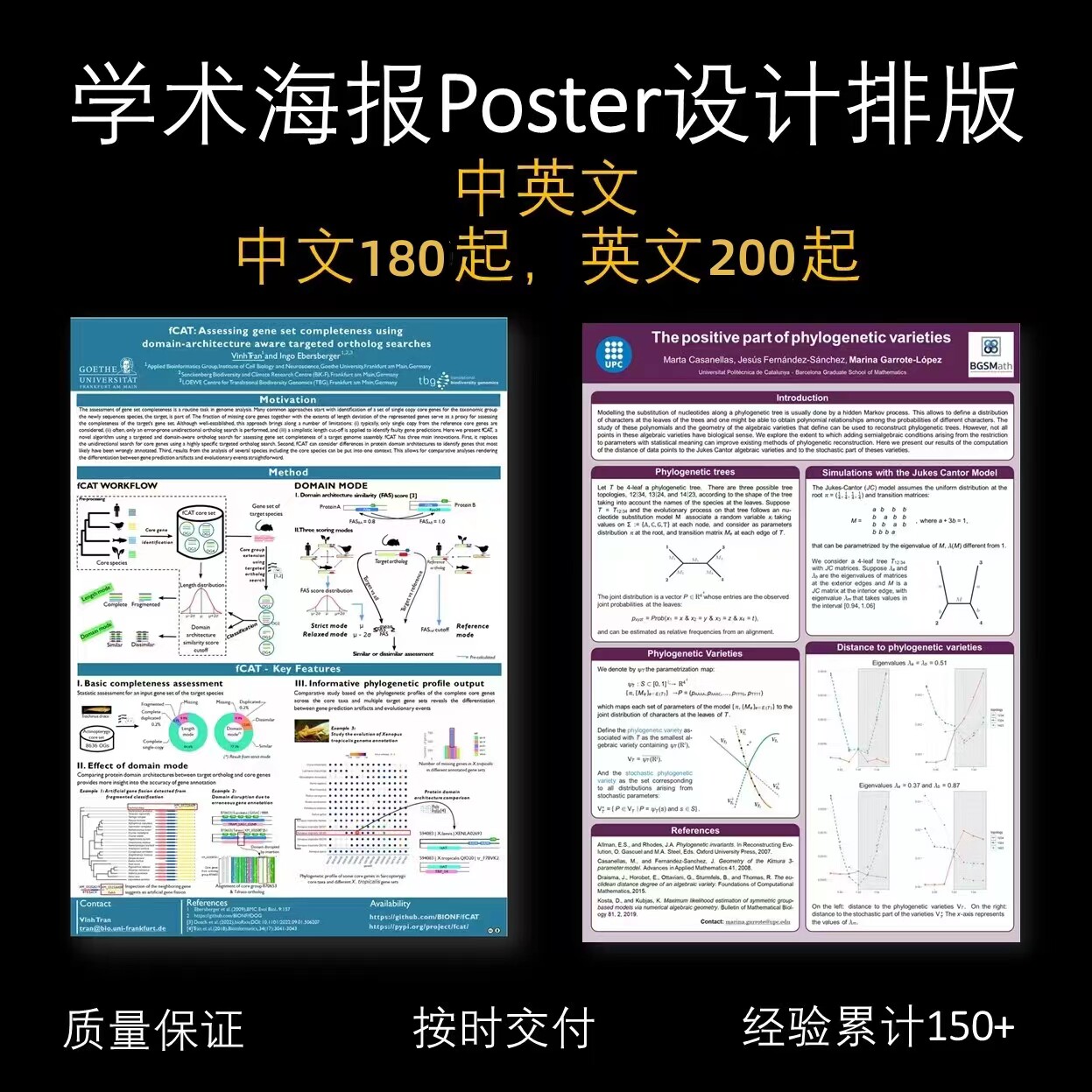 中英文学术poster海报代做壁报设计含模板服务