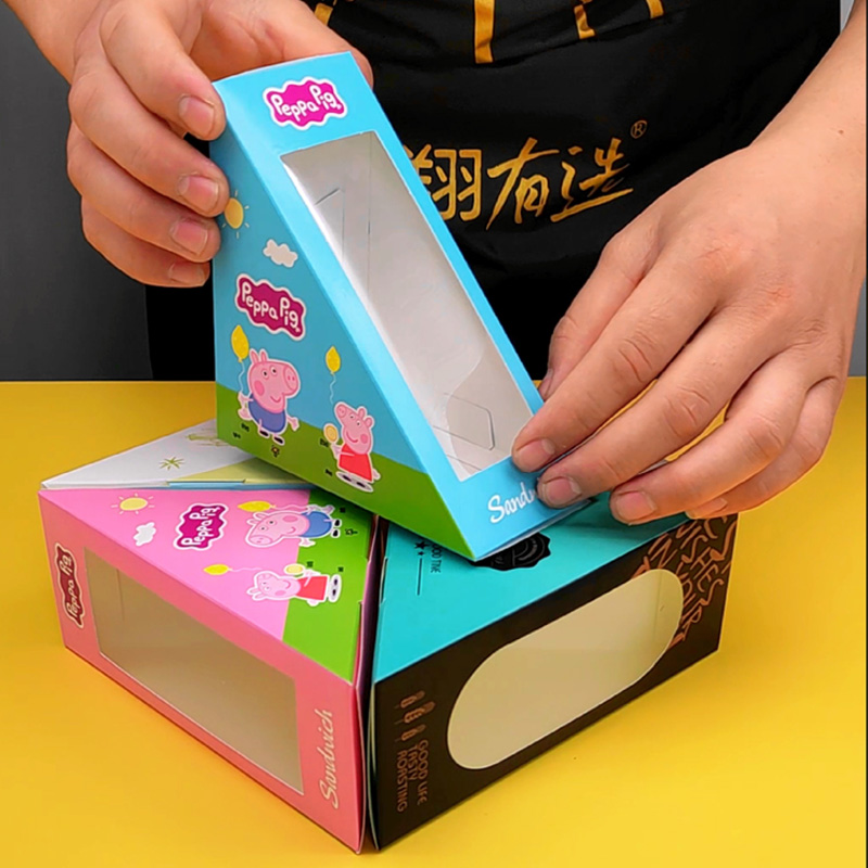 Sandwich Box Sandwich Box Transparent Food Grade Window West Point Baking Packing Box