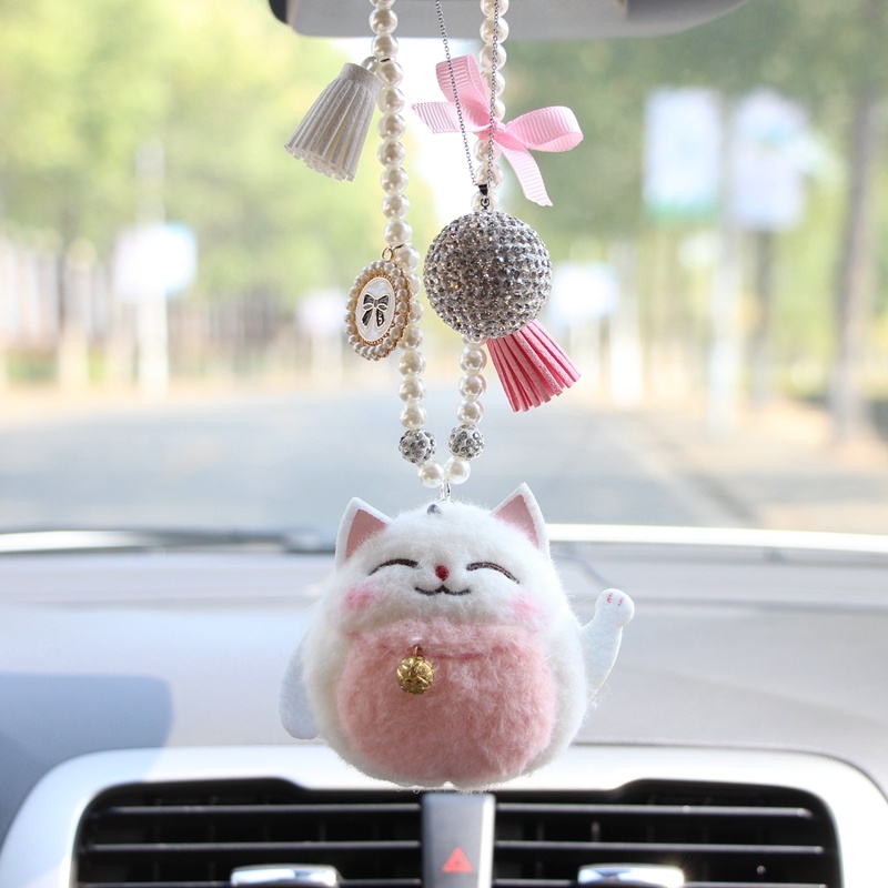 Applicable to BMW, Mercedes-Benz Audi car pendant net red creative lucky cat car accessories car decoration goddess style