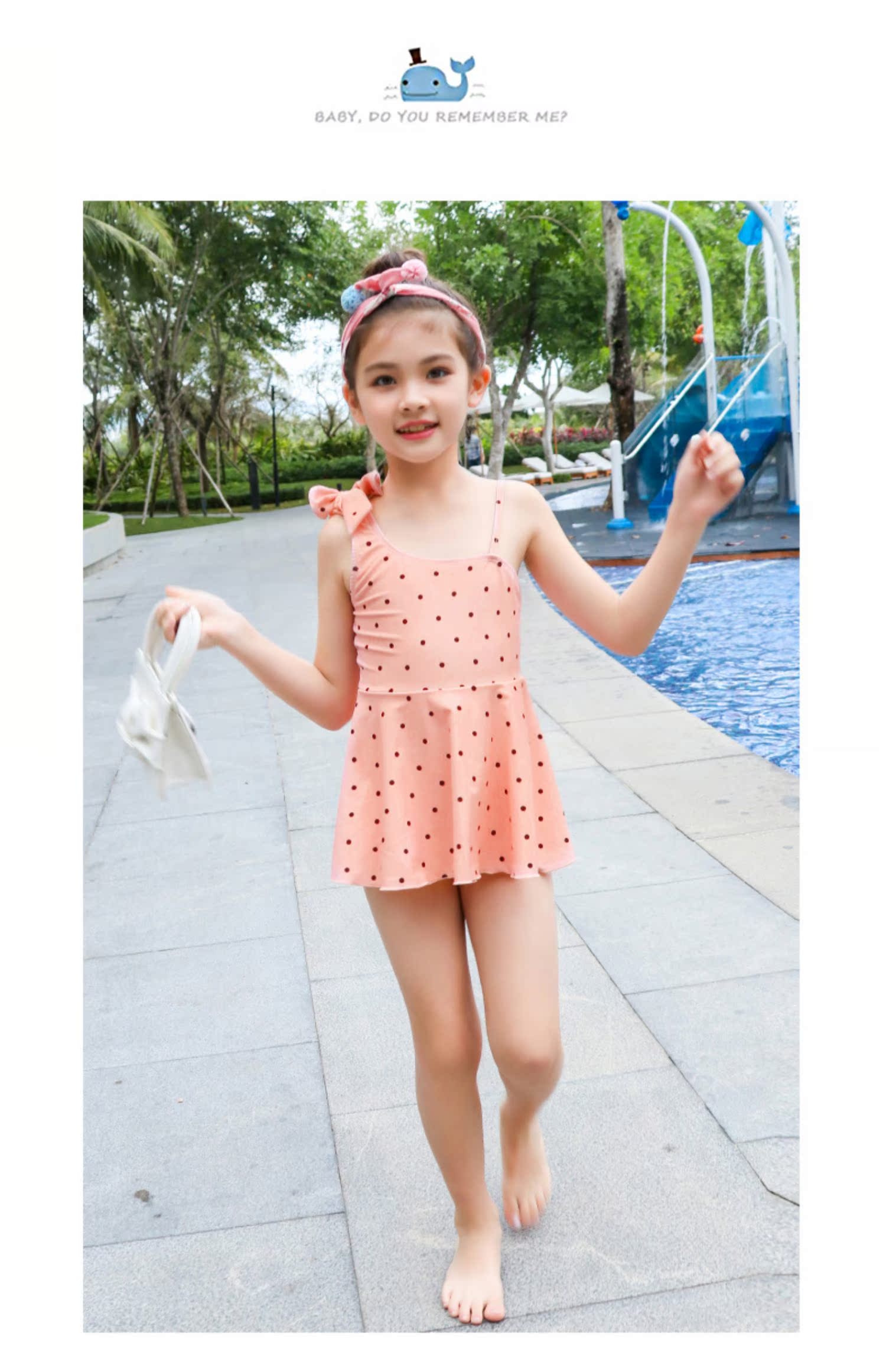 2019 đồ bơi trẻ em mới cho bé gái kết hợp váy công chúa kiểu áo tắm đơn giản điểm sóng áo tắm trẻ em trung học lớn - Bộ đồ bơi của Kid quần bơi trẻ em