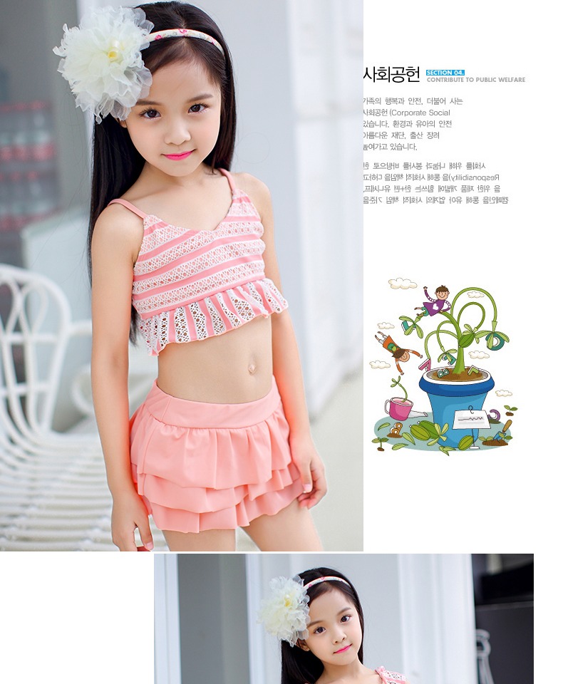 Đồ bơi cho trẻ em gái Kem chống nắng Bộ bikini ba mảnh Cô gái lớn Bé Công chúa dễ thương Chia váy - Bộ đồ bơi của Kid đồ bơi 2 mảnh cho bé gái