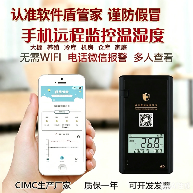 Refrigerated Truck Greenhouse Farm Remote Thermometer Fresh Food Temperature and Humidity Recorder Temperature Control Mobile Phone Monitor