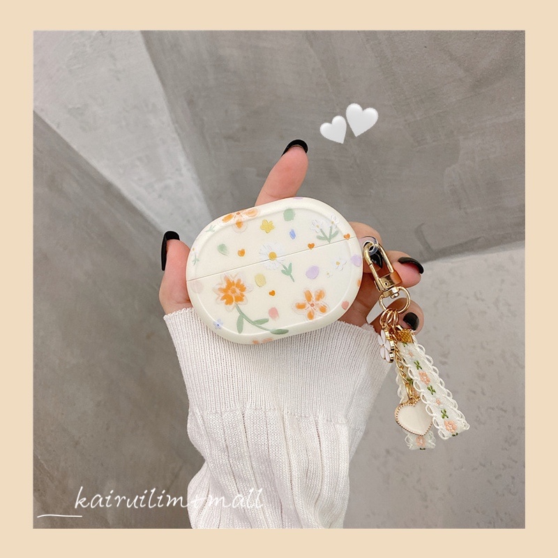 ins wind flowers apply Huawei freebutspro protective sleeves freebuds3 4i headsets for small crowdwomen freebuds4e Three-four-generation Bluetooth headphones Soft