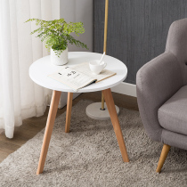 Nordic coffee table small apartment modern coffee table table solid wood side corner table tea table simple negotiation small round table