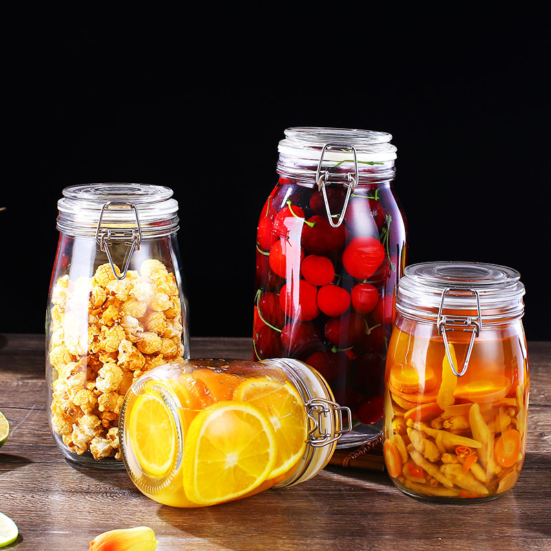 Sealed cans Tangerine peel storage cans Honey lemon food grade canned pickles grains Pickles jars with lids Glass bottles
