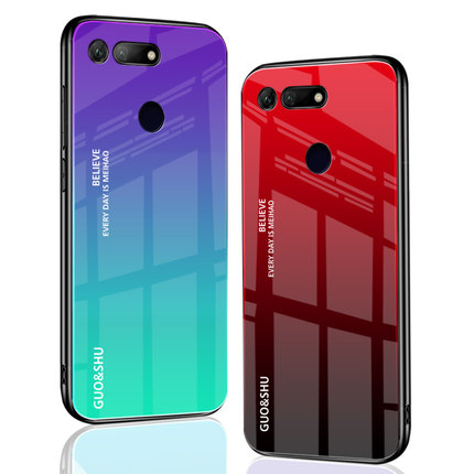 华为荣耀v20手机壳玻璃镜面荣耀v20手机套网