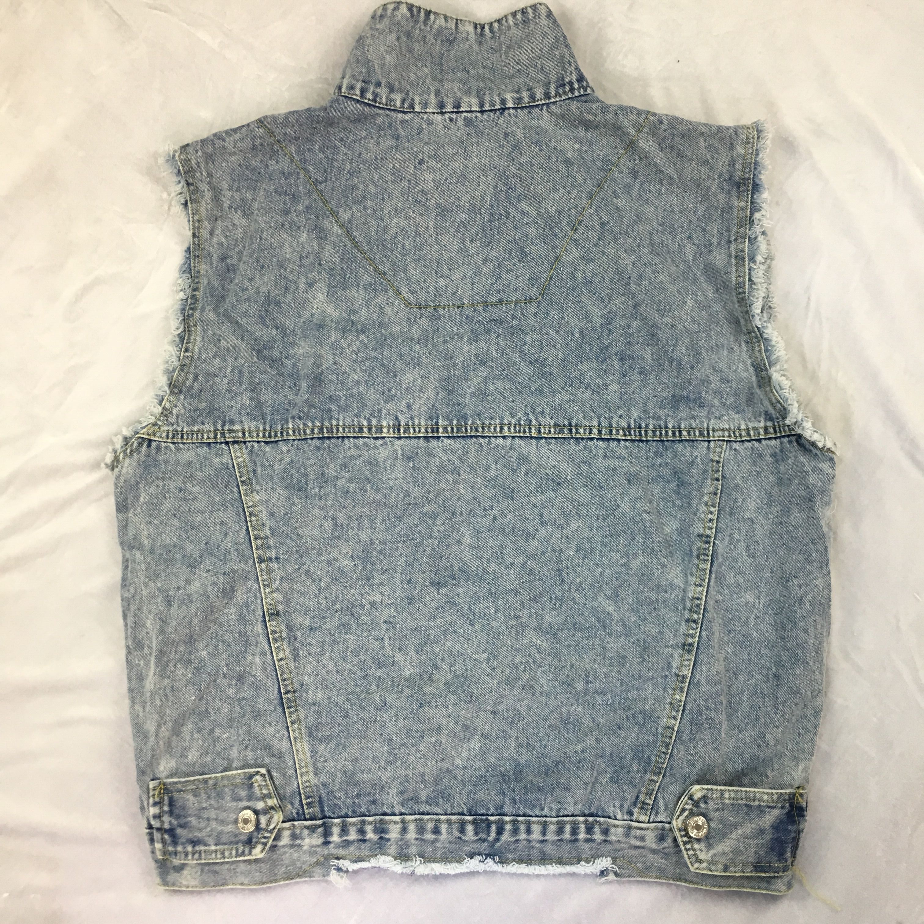 phiên bản Hàn Quốc phụ nữ mùa xuân của lỗ cá tính làm woolside cũ lỏng denim jacket tay sinh viên áo khoác vest