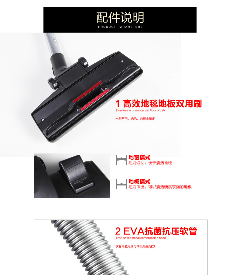 Máy hút bụi gia đình cầm tay công suất cao hút mạnh câm ngang nhỏ ngoại trừ mút lông chó HT2106 - Máy hút bụi máy hút bụi hanu