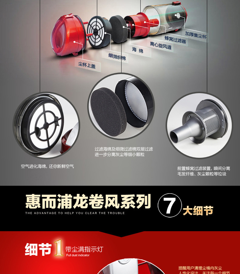 Máy hút bụi gia đình cầm tay công suất cao hút mạnh câm ngang nhỏ ngoại trừ mút lông chó HT2106 - Máy hút bụi máy hút bụi hanu