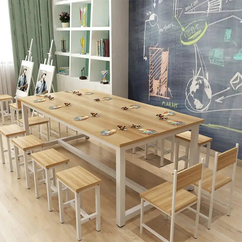 Drawing kindergarten table and chairs combined stools debatable class parquet art class reading and reading desk desk training course