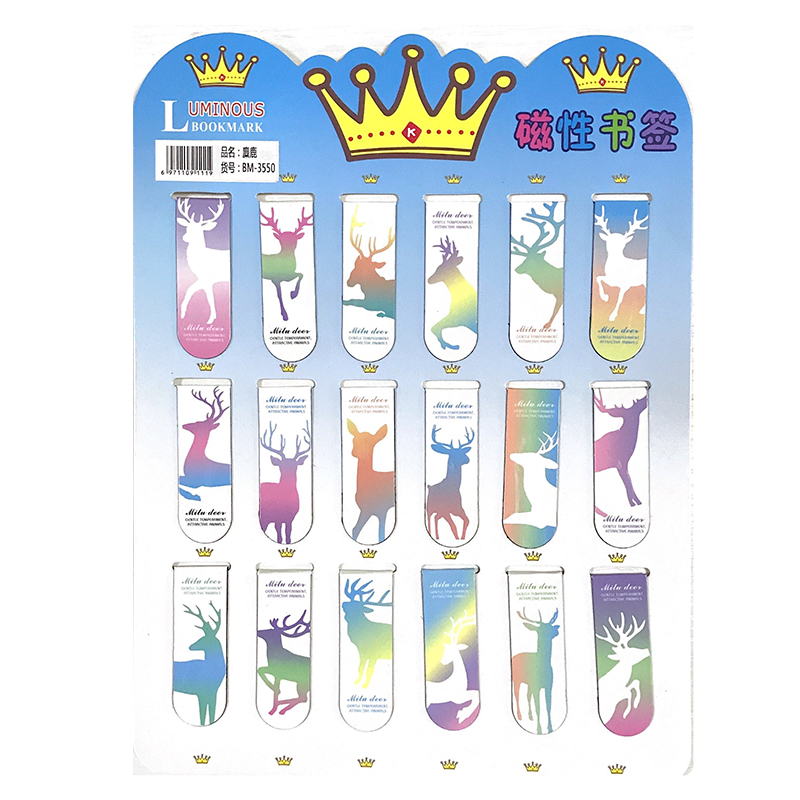 18 Bookmarks18 individual Cartoon magnetic bookmark Paper two-sided lovely Ancient style bookmark originality like a breath of fresh air pupil use exquisite bookmark children comic magnet bookmark Luminous prize Bookcase literature gift