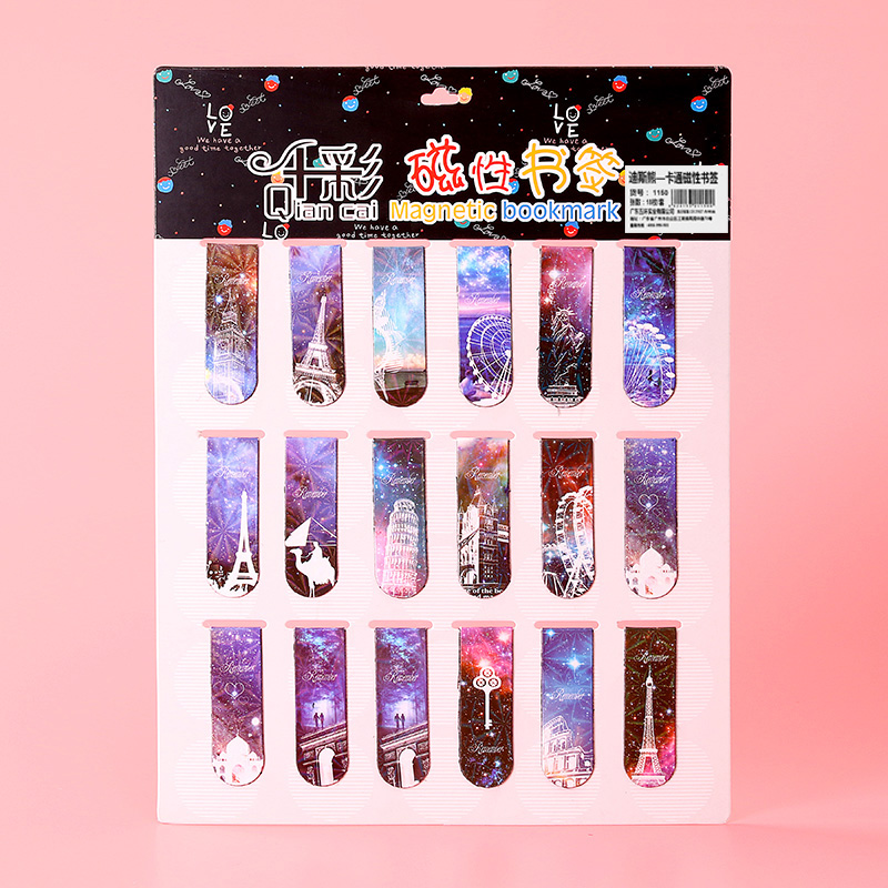 [World Architecture] 18 Bookmarks18 individual Cartoon magnetic bookmark Paper two-sided lovely Ancient style bookmark originality like a breath of fresh air pupil use exquisite bookmark children comic magnet bookmark Luminous prize Bookcase literature gift