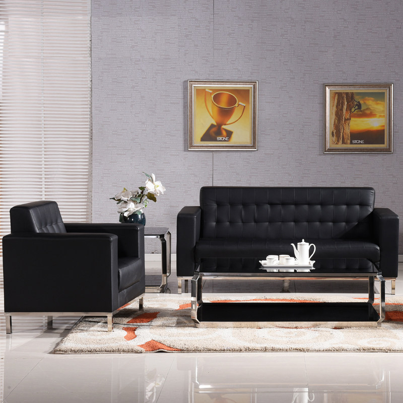 Office Furniture Fashion Modern Casual Han Leather Office Sofa Composition Order Making Bull Pitt Price Shanghai