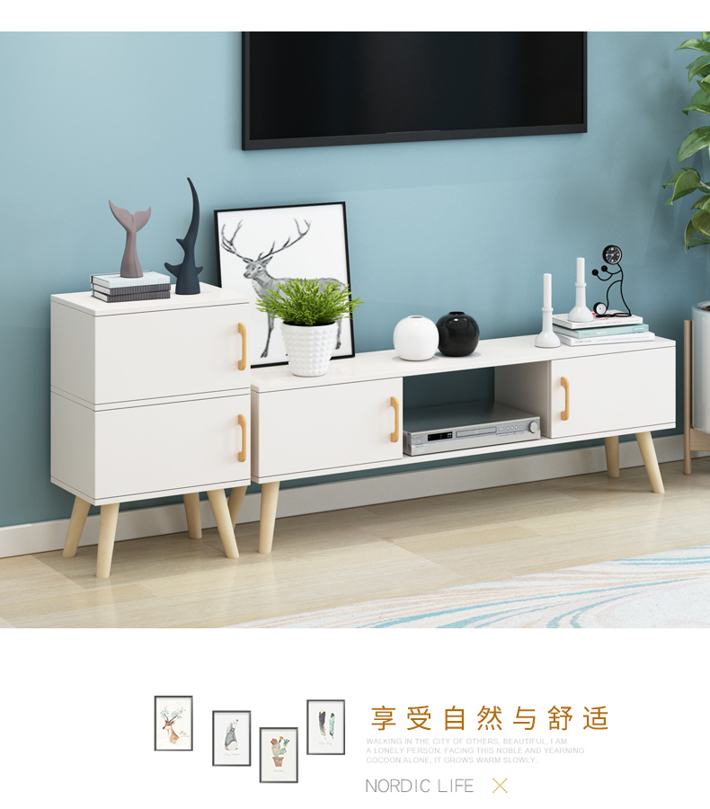 tủ TV nordic hiện đại gói nhỏ gọn tủ TV phòng ngủ bàn cà phê kết hợp của căn hộ nhỏ tủ phòng khách châu Âu - Buồng tủ em bé