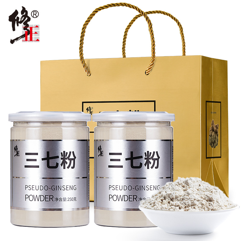 修正 云南文山 超细三七粉 250g*2罐礼袋装 天猫优惠券折后￥91包邮（456-365）